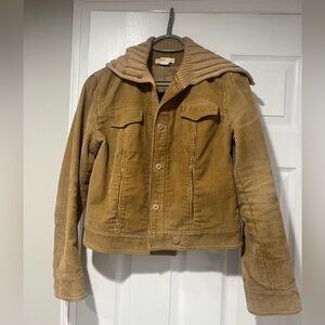 J. Crew Tan Colored Corduroy Jacket with Sweater Collar - Sz Small